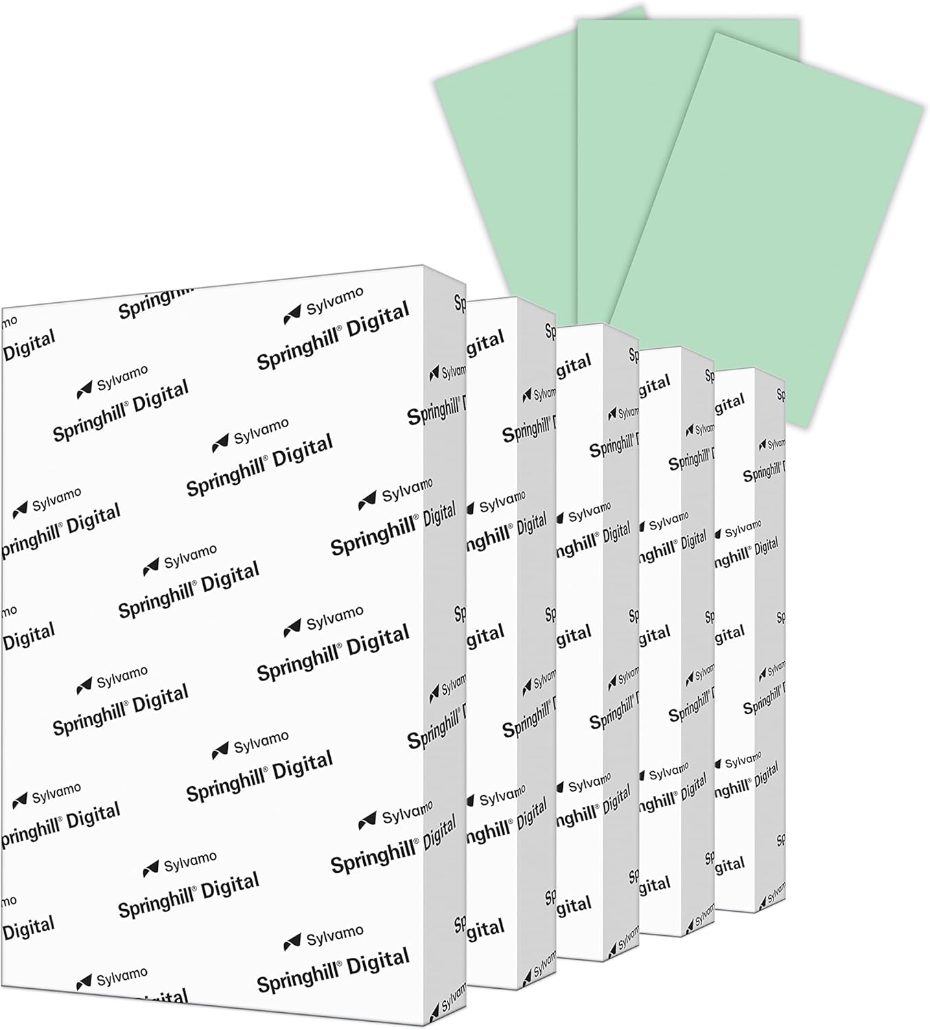 Springhill 11” x 17” Green Copy Paper, 24lb Bond/60lb Text, 89gsm, 2,500 Sheets (5 Ream) – Colored Printer Paper with Smooth Finish – Versatile and Flexible Computer Paper – 024062C