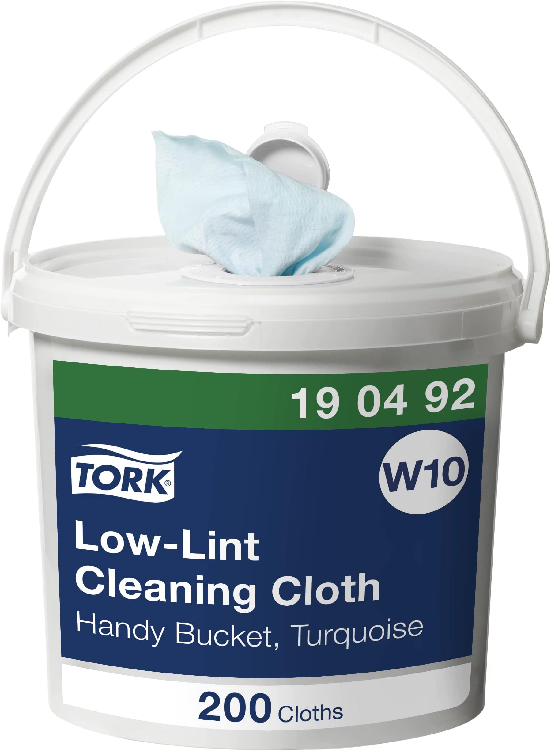 Tork 190492 Low-Lint Cleaning Handy Bucket / 1 Ply Disposable Cotton Towel Suitable with W10 Handy Bucket Big / Turquoise / 1 x 60m / Ø 16cmThe Forest Stewardship Council