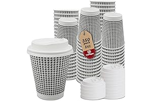 Vasos con Doble Capa: Paquete de 350 Vasos de Café Desechables de...