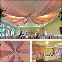 Vista 80 de Ivory Ceiling Drapes 6 Panels 5ftx10ft Wedding Arch Draping Fabric Chiffon Wedding Drapes Curtain Decorations with Rod Pocket