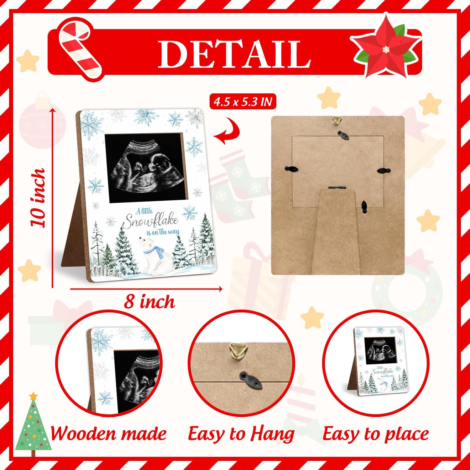 Christmas Baby Shower Picture Frame, Winter WonderlandParty Decorate image 2