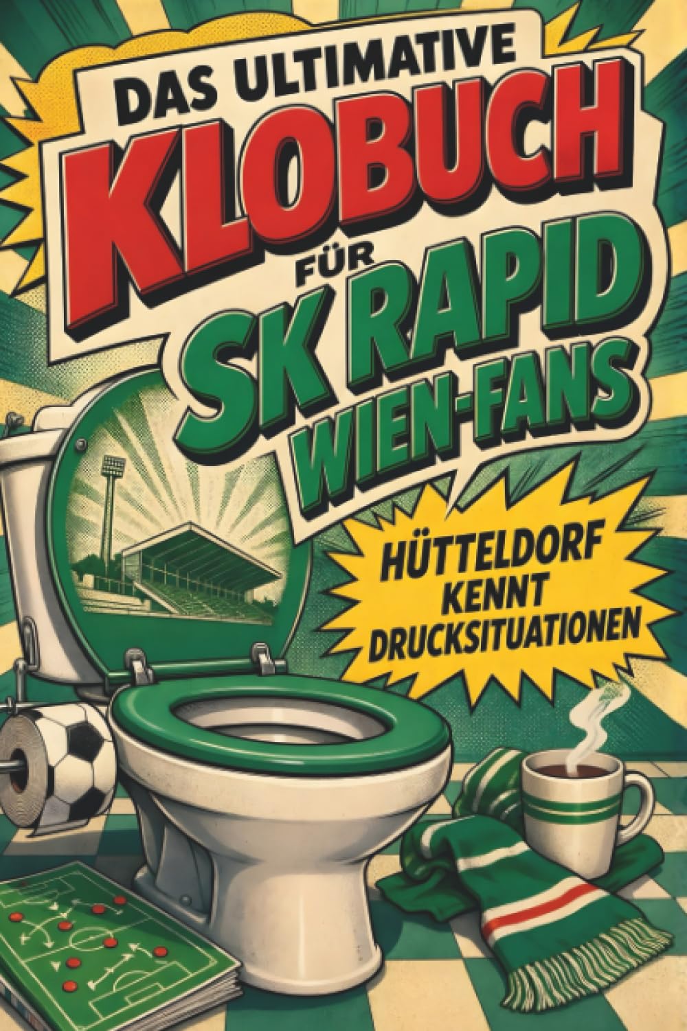 Das ultimative Klobuch für SK Rapid Wien-Fans: Hütteldorf kennt Drucksituationen. Lustiges Geschenk mit Lifehacks, Fun Facts und Geschichten