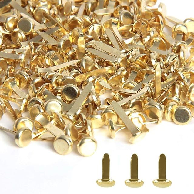 Split PINS - DIY Scrapbooking Paper Fasteners Round Brass Plated Gold Craft Pins Brads Pushpin Craft Stamping (50)