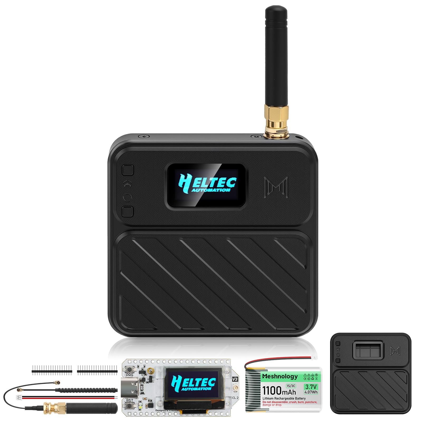 ESP32 LoRa V3 Carte de développement avec antenne 915 MHz + batterie 1100 mAh + boîtier Meshtastic, ESP32-S3 SX1262 Écran OLED WiFi Bluetooth intégré pour Arduino LoRaWAN IOT (N32 Plus