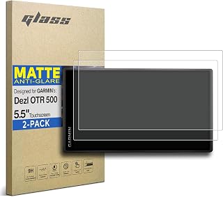 [2er-PACK] Gehärtetes Glas-Bildschirmschutzfolie für Garmin Dezl LGV500/OTR500 GPS-Navigatoren 5,5-Zoll-Touchscreen | Anti-Kratzer/Anti-Fingerabdruck/Anti-Blendung (matt)