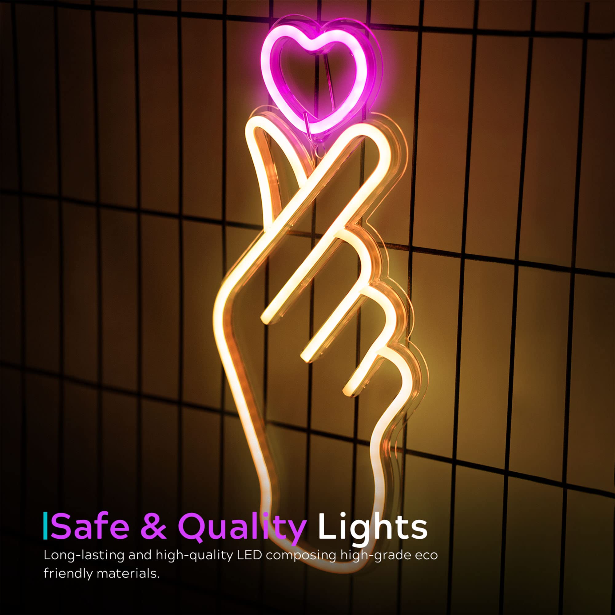 オーダーメイド　ネオンサイン 指ハート LED看板 K-POP 韓流 店内装飾 Finger Heart Neon Signs - Heart Thumb South Korean Novelty LED