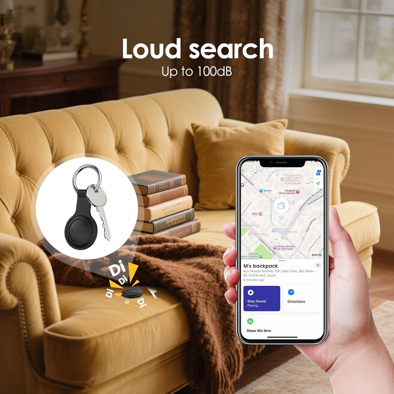 LENTION Air Tracker Tag 4 Packs, Item Finder Works with Apple Find My (iOS Only), Bluetooth Tracker for Keys, Luggage, Kid, Loud Beep, IP67 Waterproof with Replaceable Battery, Gift for Family Friends - Image 5