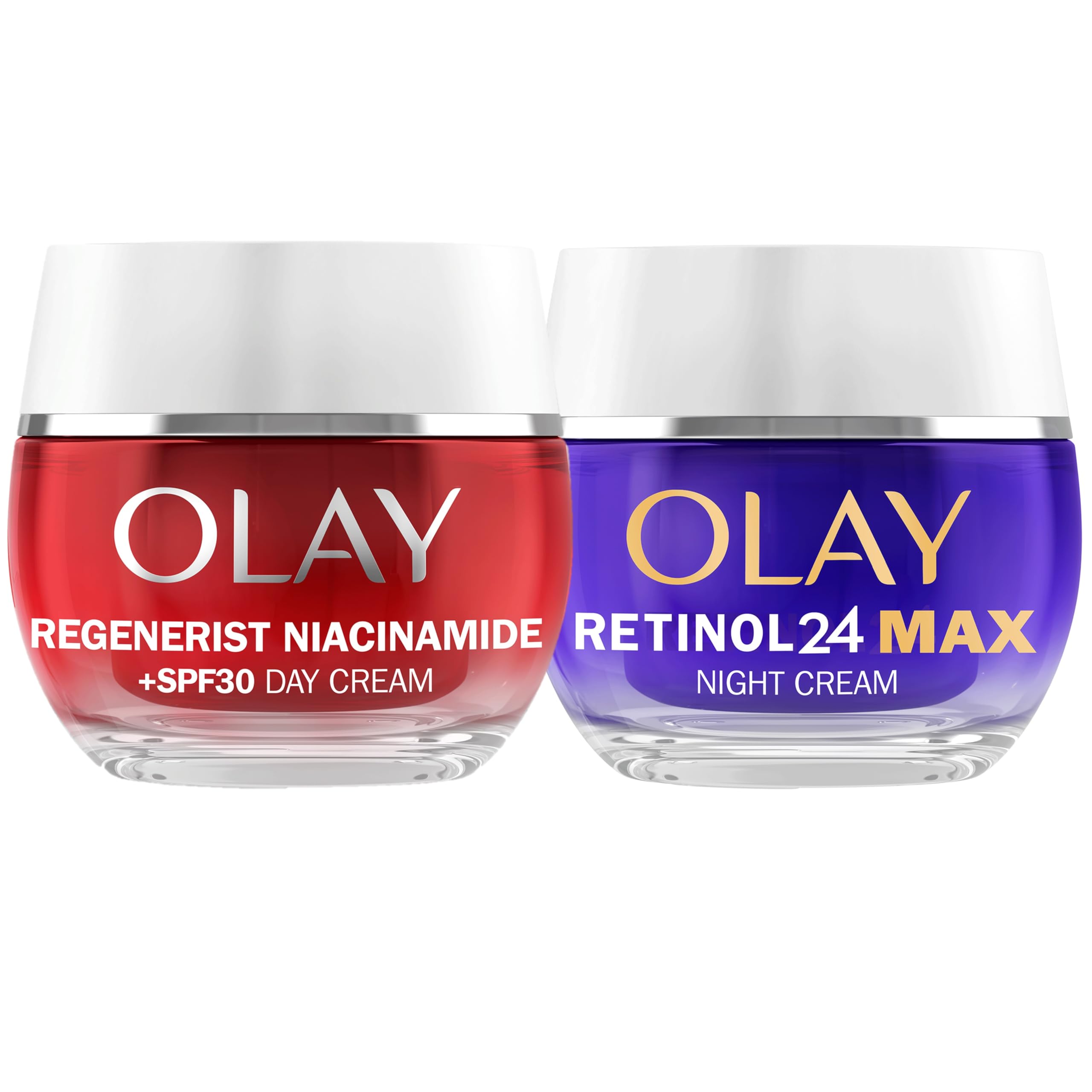 Skincare Set: Niacinamide Face Moisturiser SPF and Retinol 24 MAX Night Cream, Anti Ageing Skin Care 50ml + 50ml