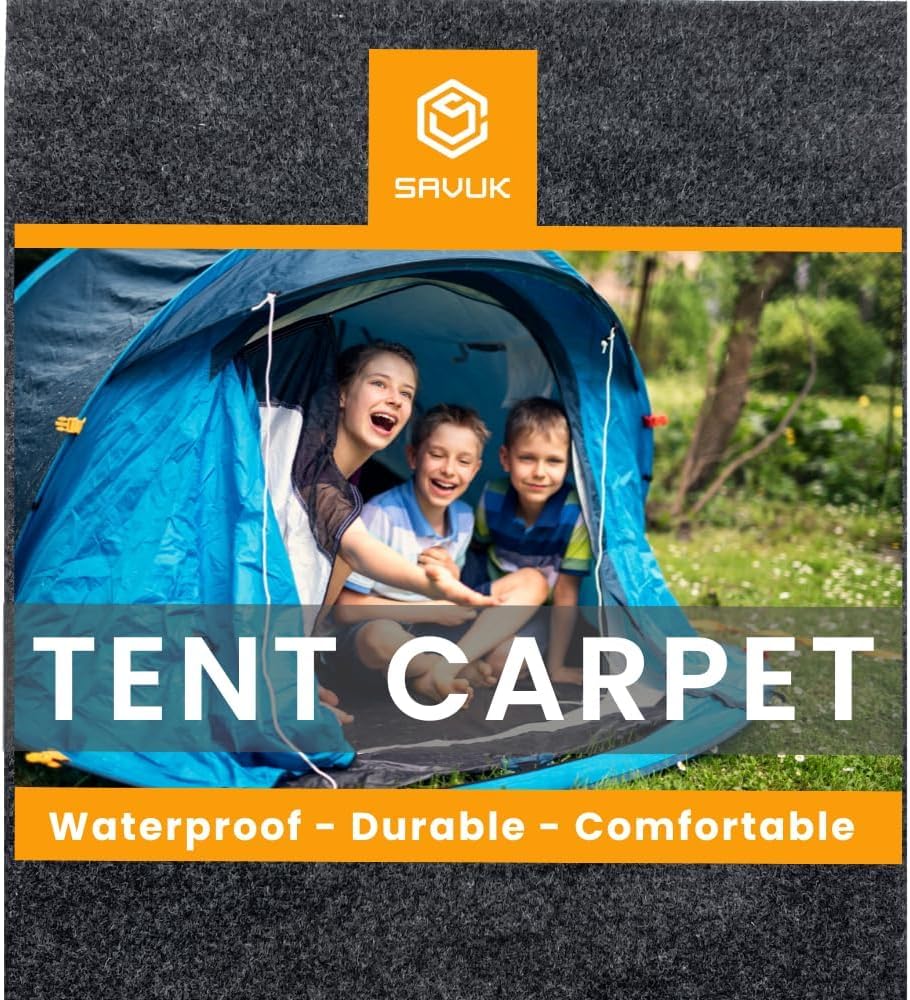 SAVUK Tent Carpet Mat Camping Floor Rug Waterproof Durable Thick Portable and Foldable Lightweight Pad Insulated Picnic Non-Slip Carpet Outdoor