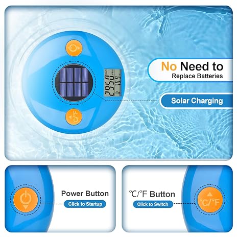 YINMIK Pool Salt Tester Floating Salinity Meter with Solar Powered IPX8