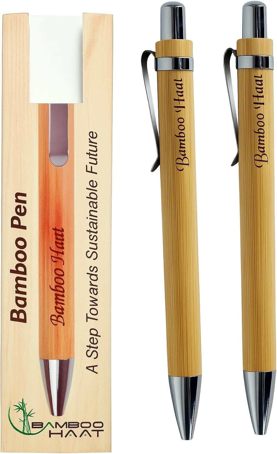 Wooden Pen Ballpoint Pens Combo Set of 2 | For Women & Men, School Supplies, Journaling, Gifting & Office Purpose | Bamboo Wooden Pens Pack of 2