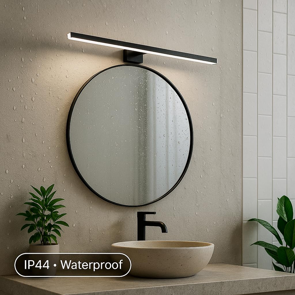 M Ledme - Lampa ścienna LED do lustra łazienkowego Plex 8 W 40 cm, neutralna biel 4000 K, wodoodporna IP44, mocowana do lustra, mebli lub ścian, 400 x 51 x 128 mm (wys.)
