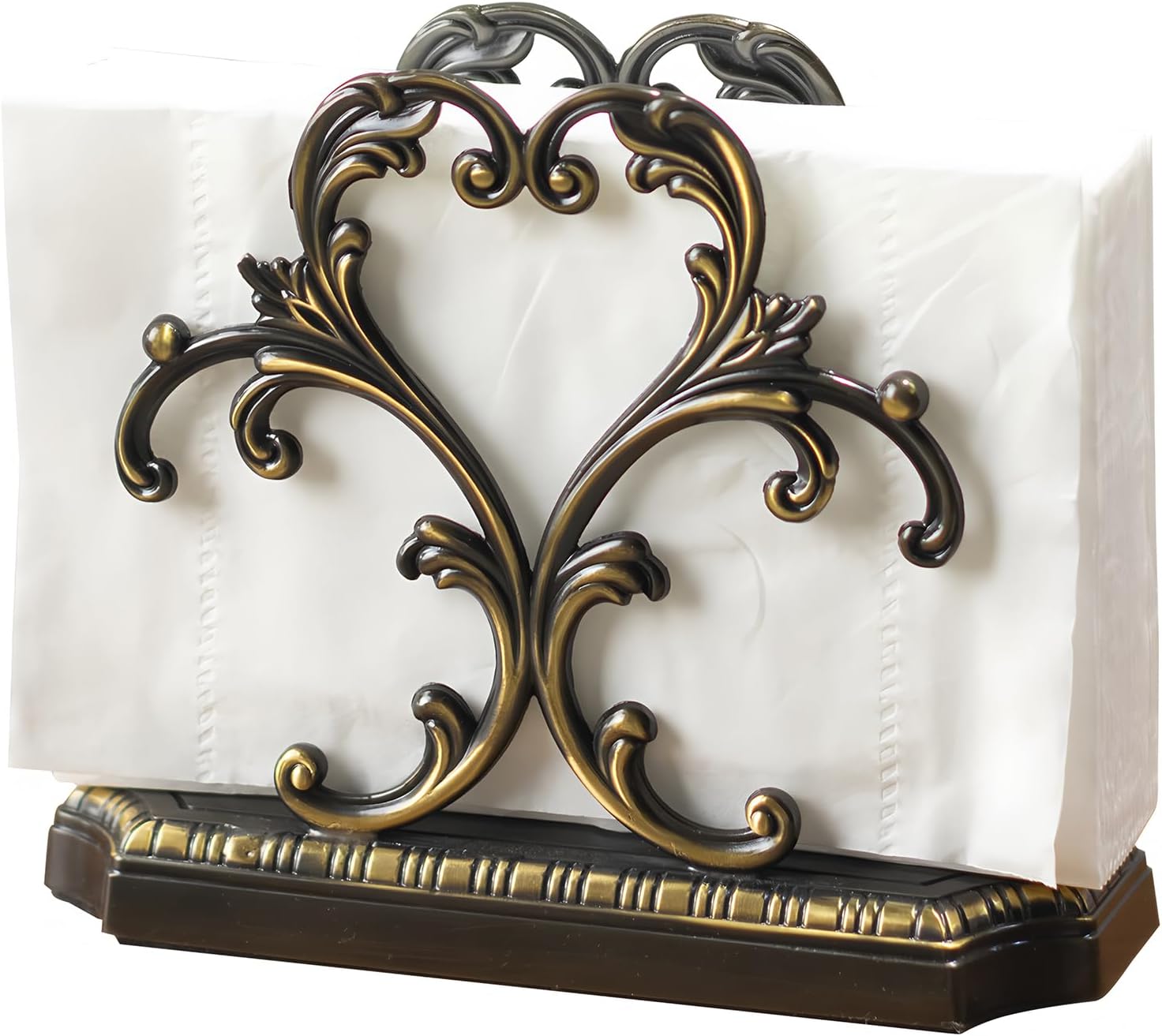 Black Napkin Holder, Modern Standing Paper Napkin Holders for Kitchen Dining Table, Metal Napkin Storage for All Dining Room Decors
