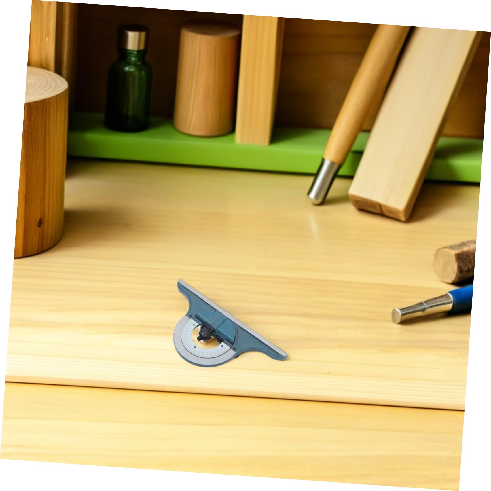 Juego de Escuadra Combinada Transportador Ajustable de Precisión de Acero al Carbono y Estuche Protector para Carpintería y Trabajos de Madera