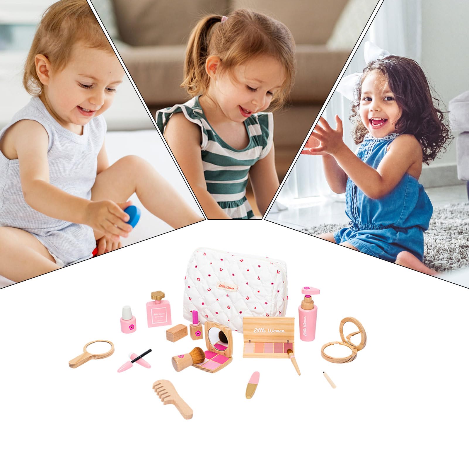 Juguetes de maquillaje para niños, Pretend Beauty Salon Toys, Girls Wooden