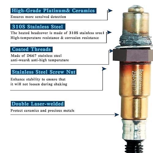 Miniatura 2 de Sensor de oxígeno compatible con vehículos Audi, Porsche y Volkswagen, A3 Quattro, TT, 911 Carrera, CC, Eos, Golf - Sensor O2 2006-2017 Reemplazo
