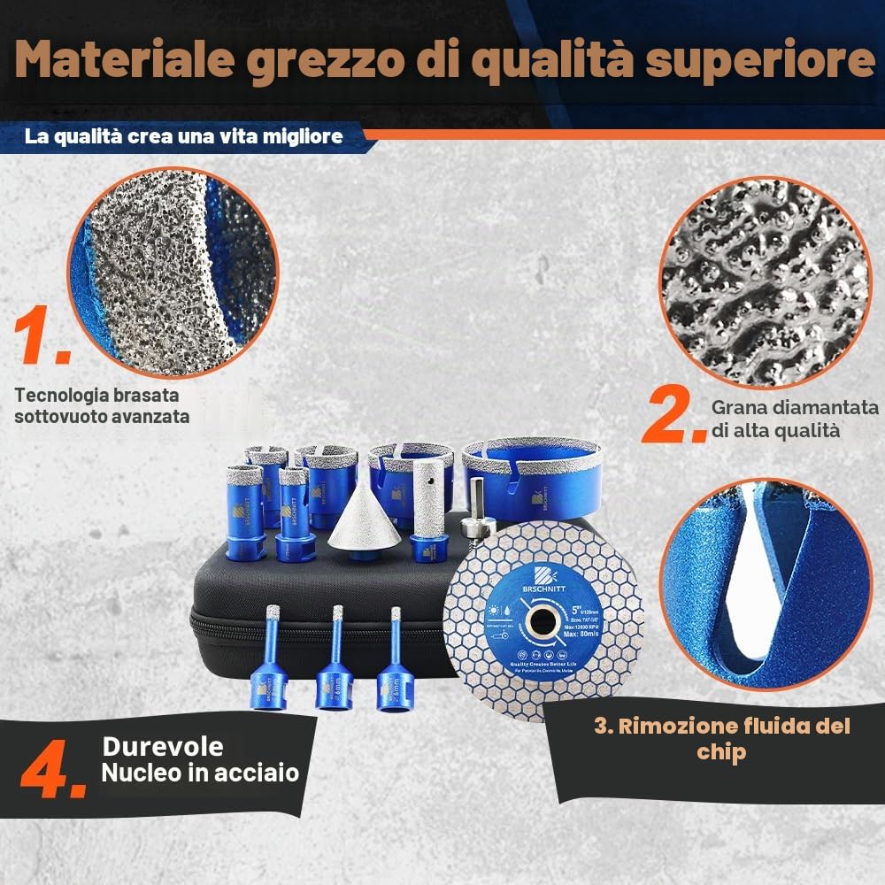 Punte Diamantate Gres Porcellanato - 6/6/8/20/25/35/50/68/110mm frese diamantate, 20mm Fresa, 50mm Punte Smusso,125mm Disco,per Porcellana Piastrelle Ceramica Marmo Granito
