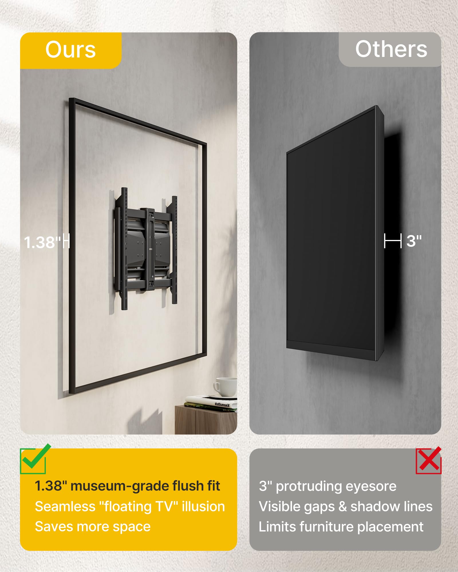 monTEK Hochbelastbare Ultra Slim TV Wandhalterung für 37-90 Zoll Fernseher bis zu 85kg, Schwenk & Neige & Ausziehbare TV Halterung mit Gelenkigen Doppelarmen, MAX VESA 600x400 mm
