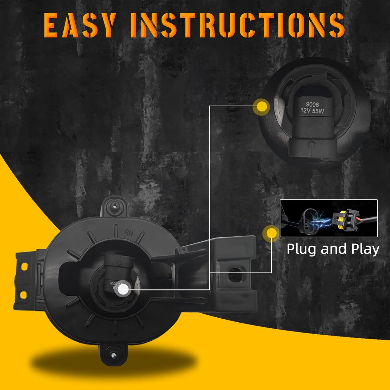 Shocklight Fog Lights Fit For 2002-2009 Dodge Ram 1500 2500 3500/2004-2006 Durango Pickup Truck 2002-2008 Dodge Ram