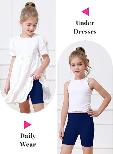 Miniatura 4 de Resinta Paquete de 6 pantalones cortos de ciclismo para niñas, ropa de verano, multicolor