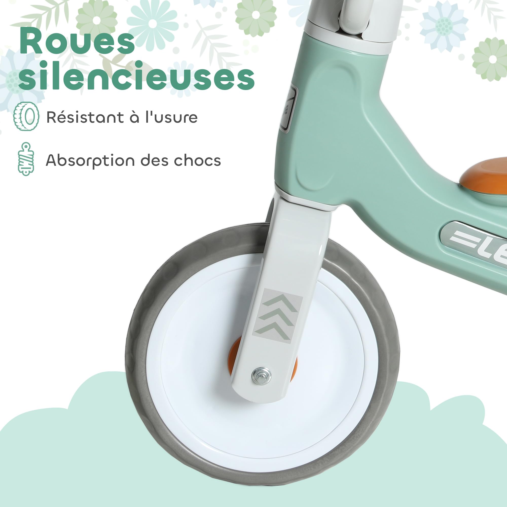 AIYAPLAY Draisienne Bébé 1-3 Ans – Vélo Sans Pédale 3 Roues, Direction Limitée 30°, Jusqu'à 20 Kg