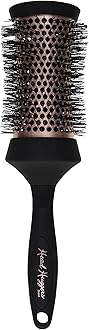 (Large) Thermo Ceramic Hourglass Hot Curl Brush - Hair Curling Brush for Blow-Drying, Straightening, Defined Curls, Volume & Root-Lift - Rose Gold & Black, (DHH4RRG)