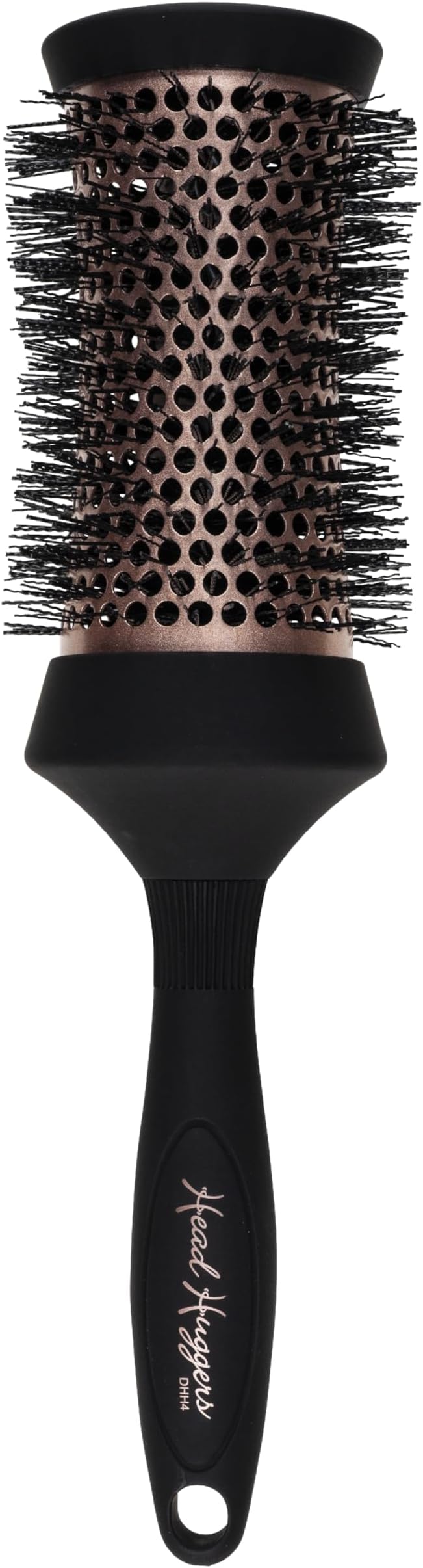 (Large) Thermo Ceramic Hourglass Hot Curl Brush - Hair Curling Brush for Blow-Drying, Straightening, Defined Curls, Volume & Root-Lift - Rose Gold & Black, (DHH4RRG)