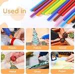 36 Pack Hot Melt Glue Sticks Colored Mini Size, Sparkly Gray Adhesive EVA Glue Sticks Small for DIY Art Craft Decoration, 4" Long x 0.27" Dia