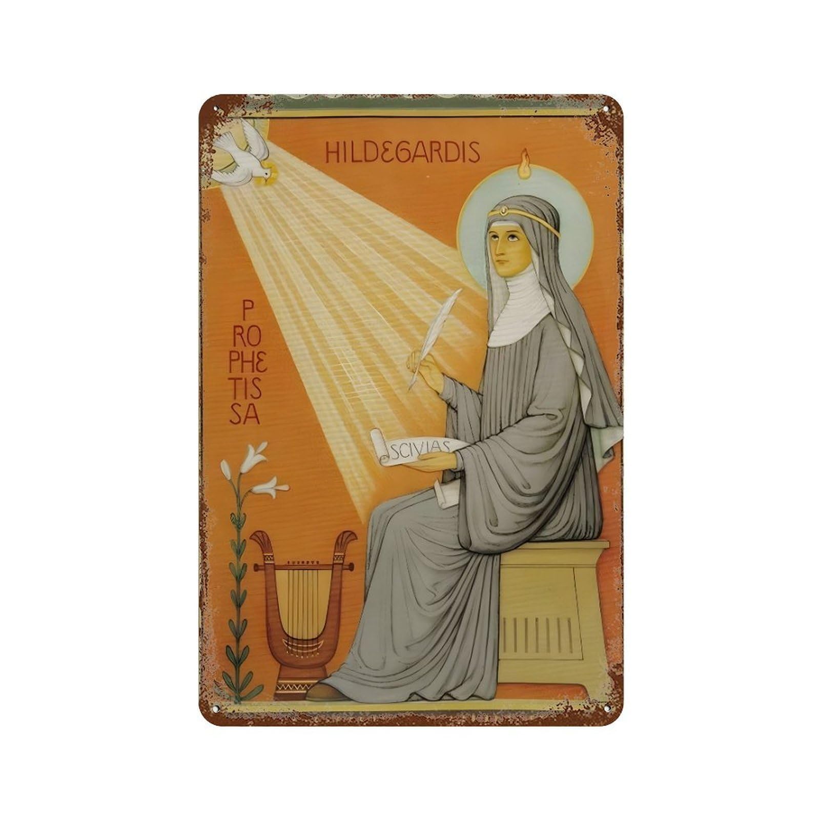 xiaoxiaoshen Hildegard Of Bingen Portrait Wall Decor Art Metal Tin Poster Modern Home Decor Art Home Bar Shop Decorations Vintage Sign 30x20cm