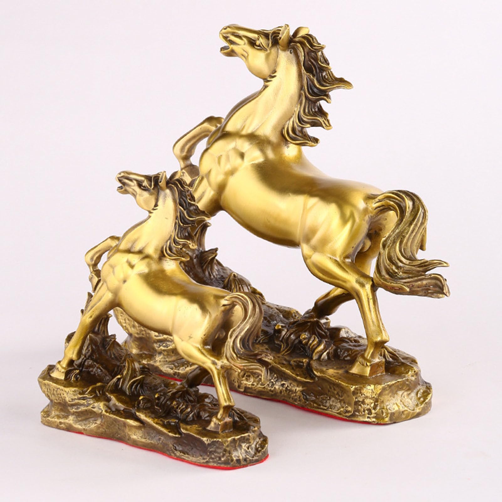 Pomnik mosiężnych koni, rzeźba galopującego konia Feng Shui, figurka Valiant Steeds na sukces i dobrobyt, dekoracje do domowego biura w stylu vintage, idealny prezent dla biznesu,M