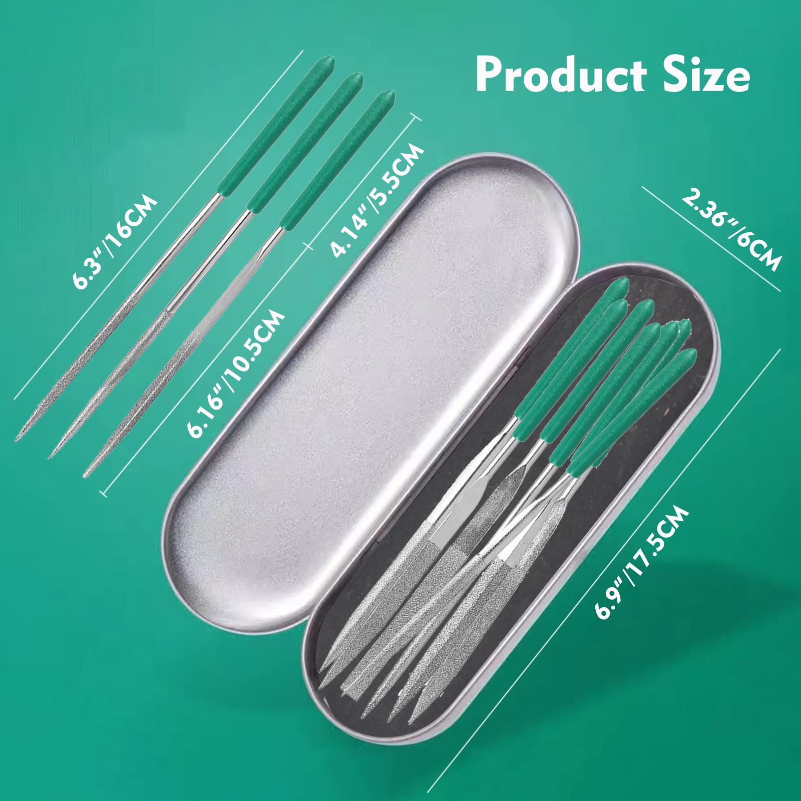 Diaond File 8 Inch Round Coated Plastic Handle 120 Grit - Diaond