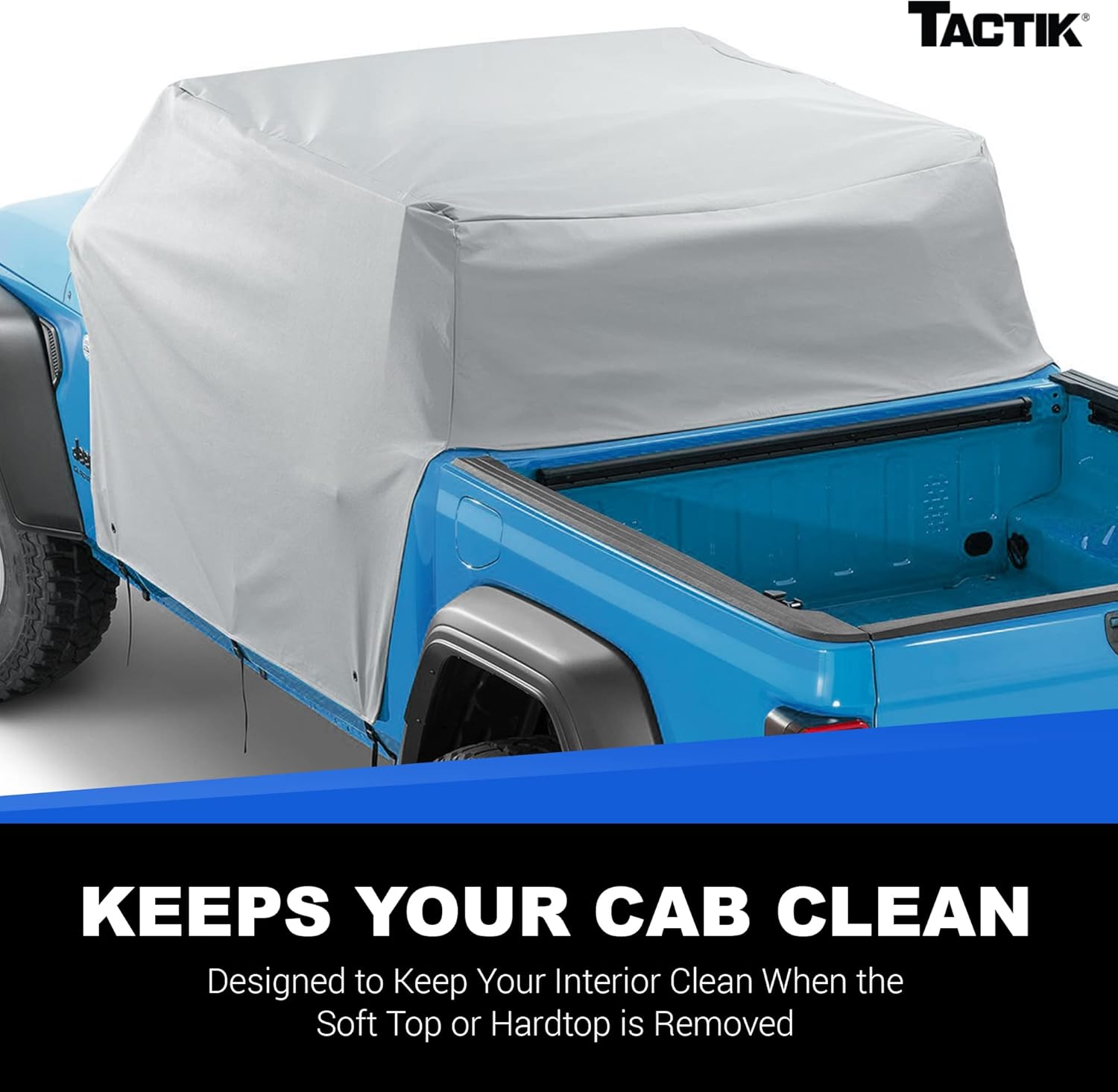 TACTIK Multi-Layer Cab Cover with Door Flaps - Fits Jeep Gladiator JT 2020-Current - Jeep Gladiator Cab Cover - Jeep Gladiator Cover - Jeep Gladiator Rain Cover - Includes Handy Storage Bag