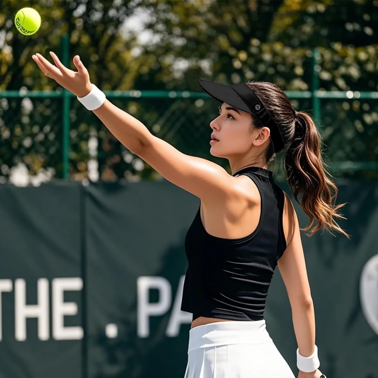 WANDER Running Sun Visor Hats Wide Brim UV Protection Sports Golf Tennis Elastic Band Mesh Cap for Women - Image 4