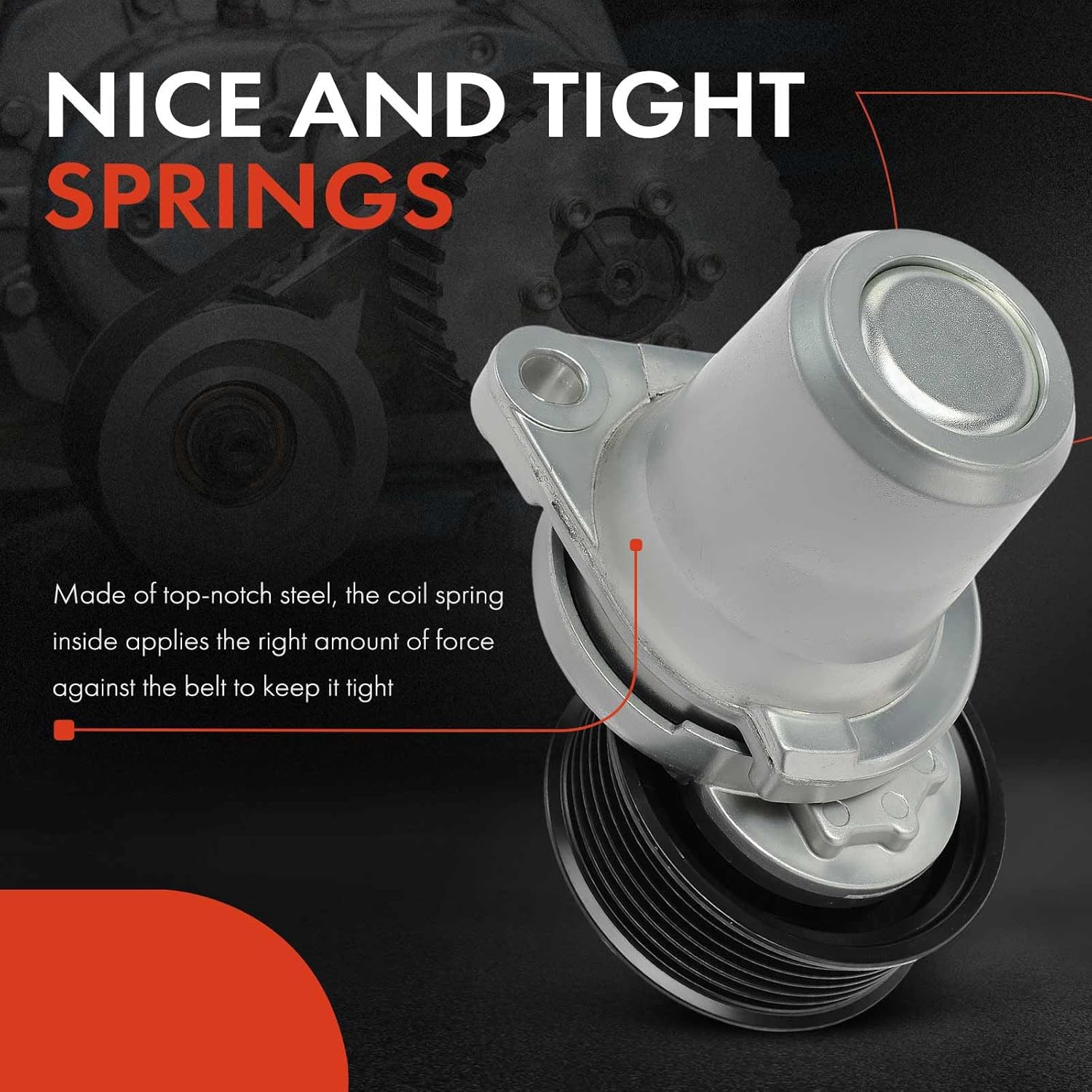 A-Premium Belt Tensioner Assembly with Pulley Compatible with Mazda 6 2006-2013, 2.3L 2.5L, Replace# L3P915980A, L3P915980B
