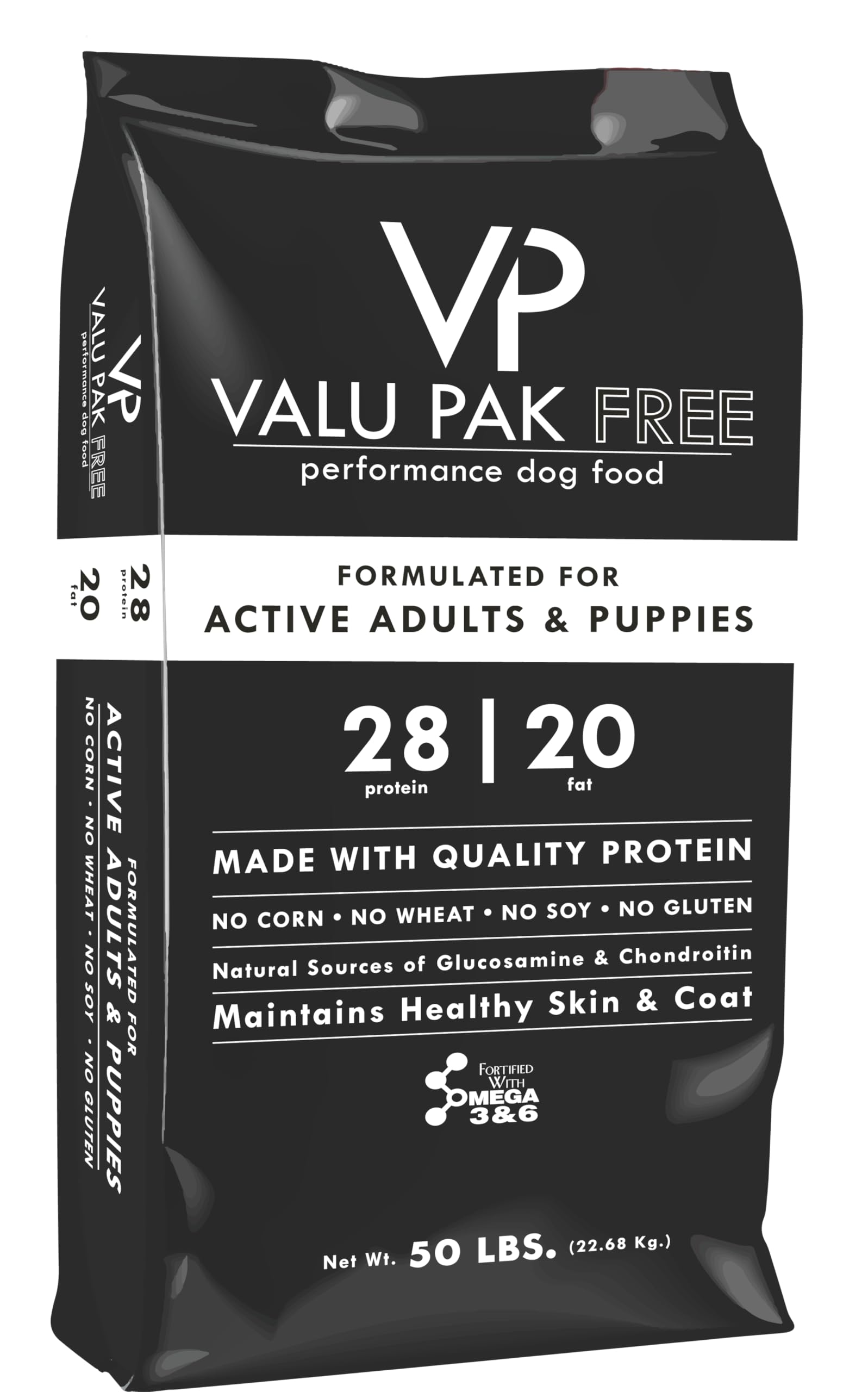 Amazon.com: Valu-Pak Free 28-20 Dog Food | Black Bag | 50 lb : Pet
