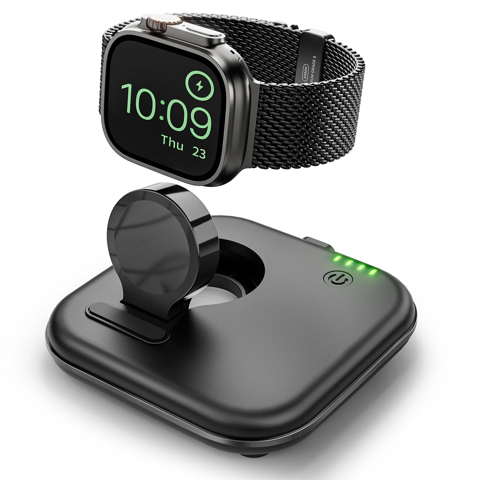 Portable for Apple Watch Charger 2000mAh - Foldable Magnetic Power Bank for Series 2-10/SE/Ultra1/2, Emergency Backup Charger with Type-C Travel Cable