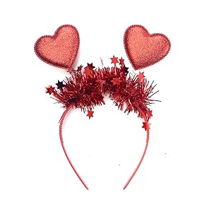Red Heart Headband Valentine Headbands Glitter Heart Hair Band Wedding Holiday Party Props Hair Accessories for Women