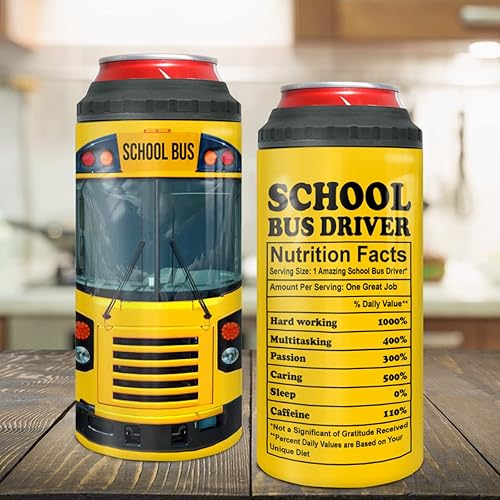 Miniatura 7 de winorax Regalos para conductores de autobús escolar, 4 en 1, vaso enfriador de latas de acero inoxidable, taza de viaje para café con tapa