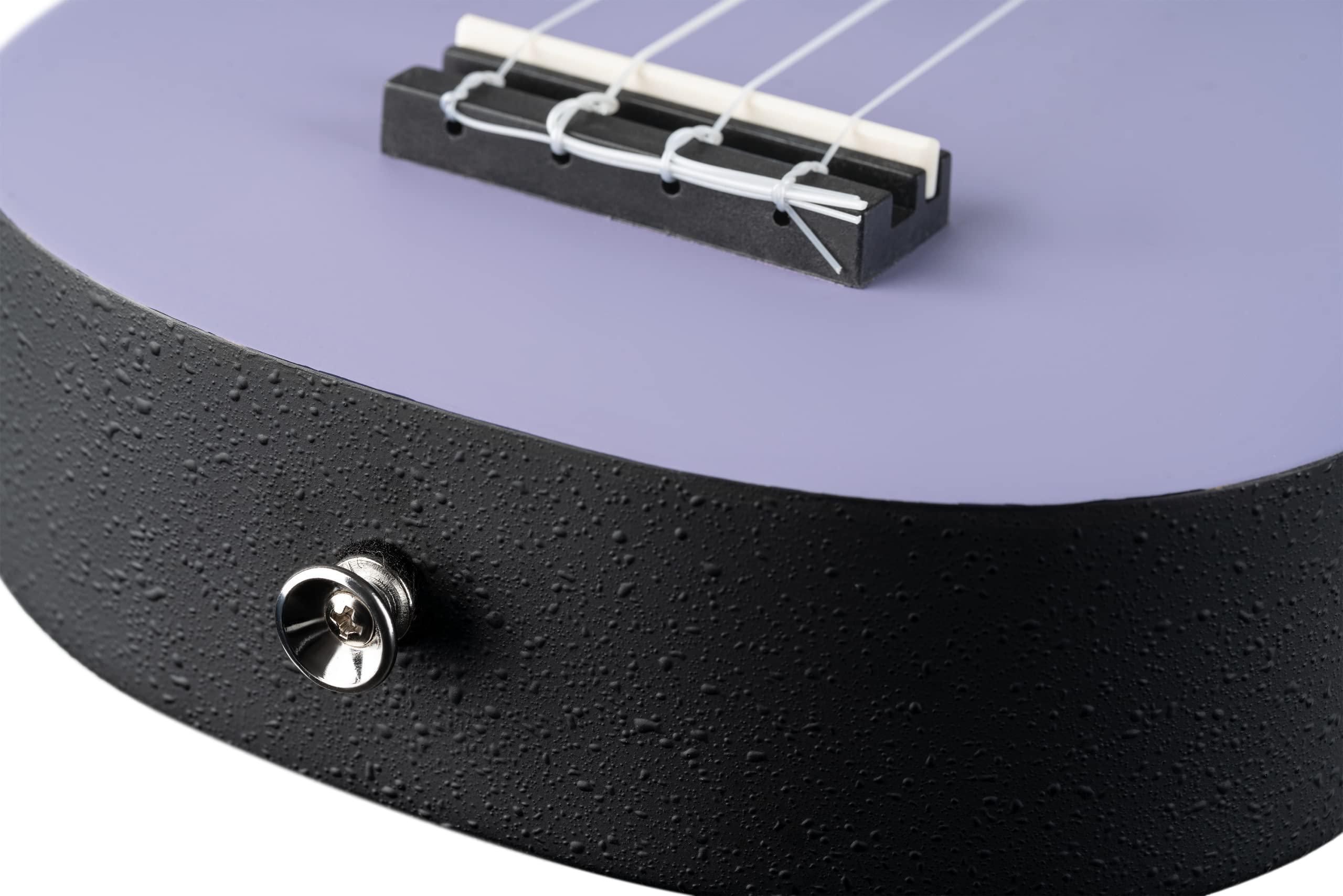Ortega Guitars Ukelele Soprano púrpura - Keiki K2 - Kit de inicio incluye afinador, correa, 5 púas medianas y bolsa de dibujo - pastel/lavanda (K2-LAF)