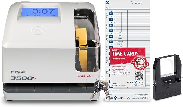 Pyramid Time Systems 3500SS Employee Punch Clock & Document Stamp
