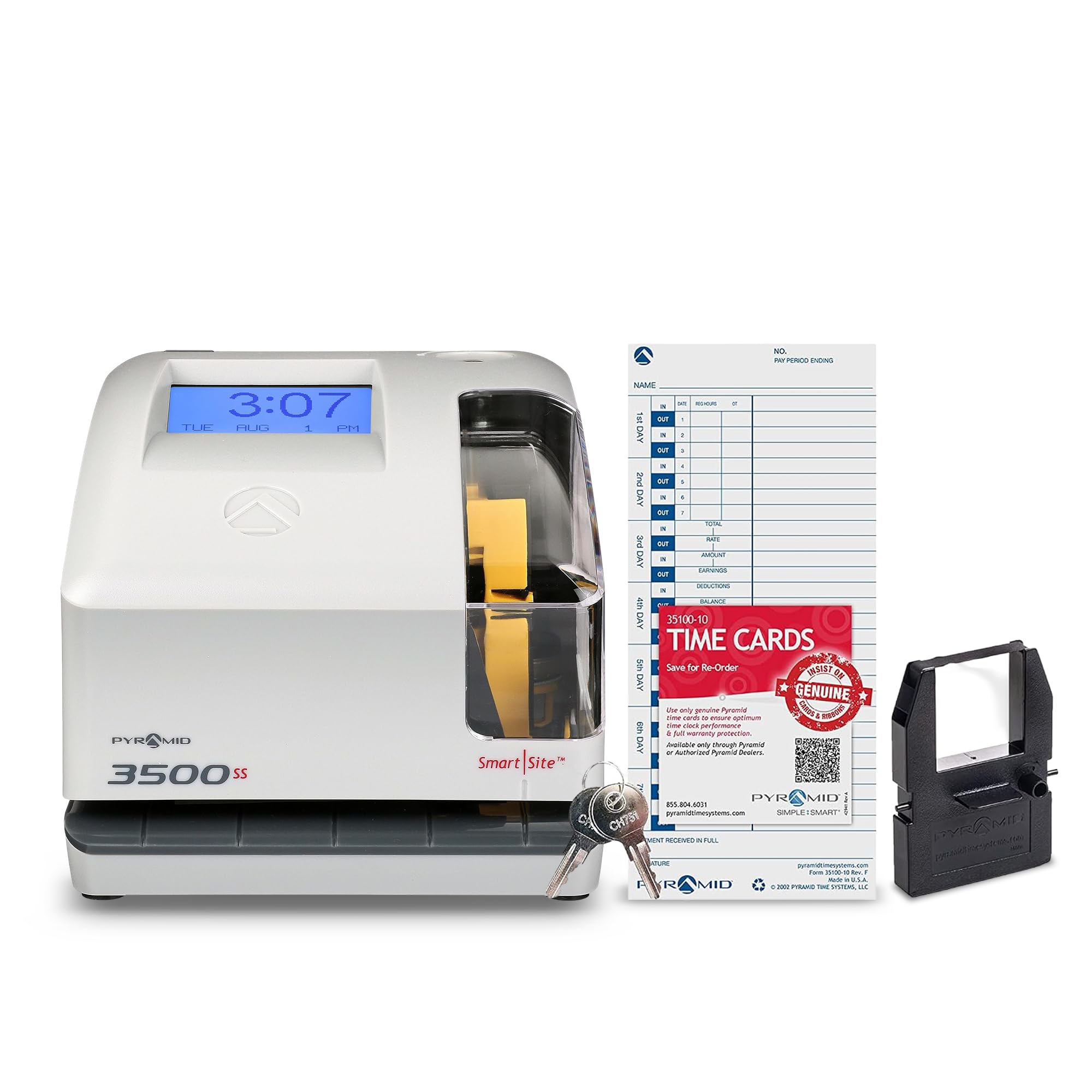 Pyramid Time Systems 3500SS Employee Punch Clock &amp; Document Stamp