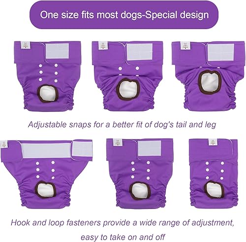 Miniatura 6 de CuteBone - Pañales lavables para perras, para perrita en celo, paquete de 3, D11L