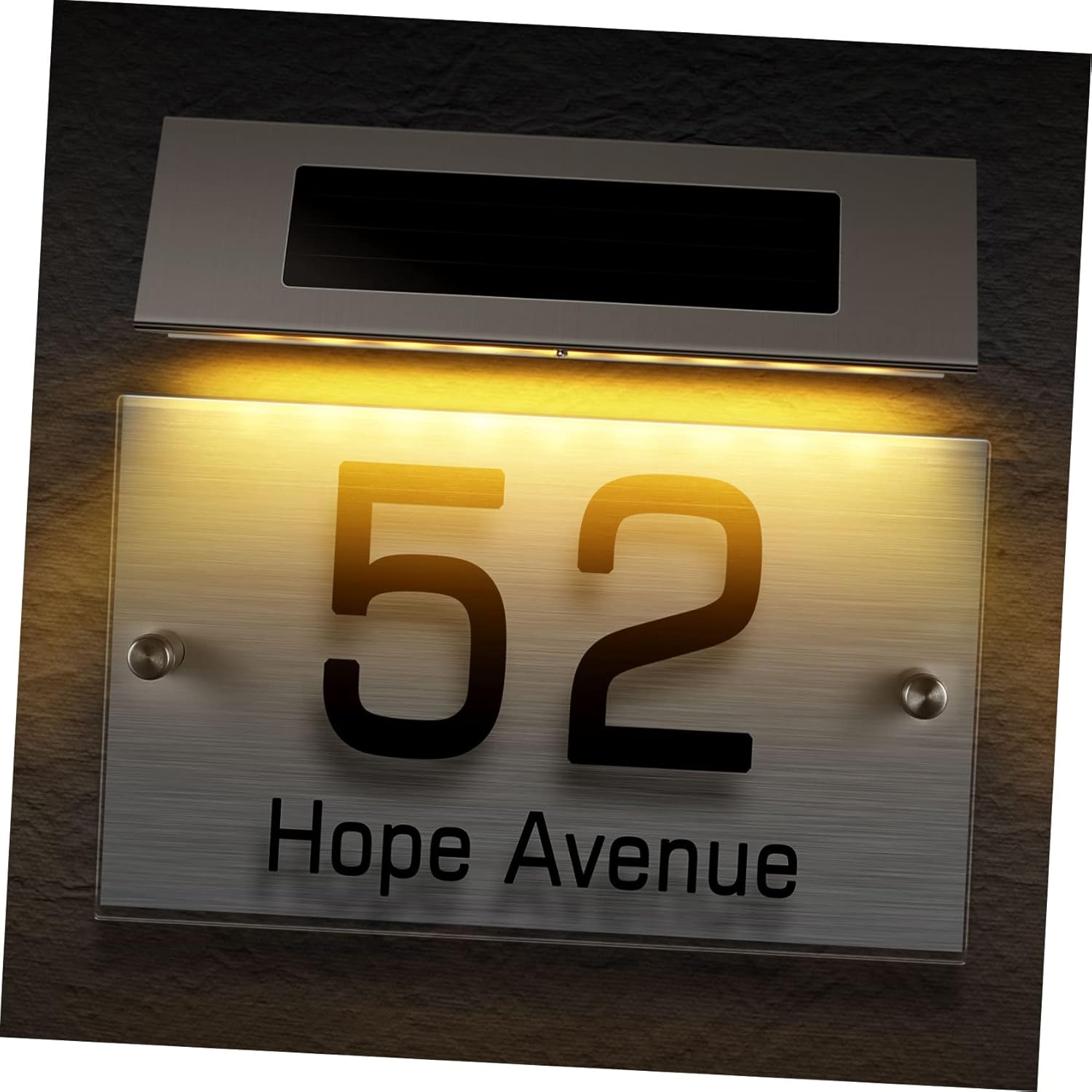 Solar House Number Lamp with Led Lights Doorplate Light for Outdoor Use Easy Installation for Gardens Patios and Pathways