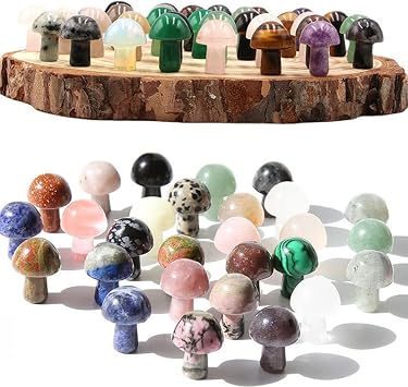 20mm Natural Stone Mineral Crystal Agate Quartz Healing Mushroom Room Home Decor Aquarium Decoration Crafts Ornament Accessories