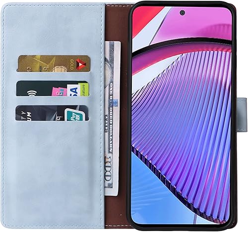Miniatura 4 de LBYZCASE Funda tipo cartera para Moto G Power 2023 5G tarjetero con bloqueo RFID, cuero con tapa (función atril), magnética, a prueba de golpes,