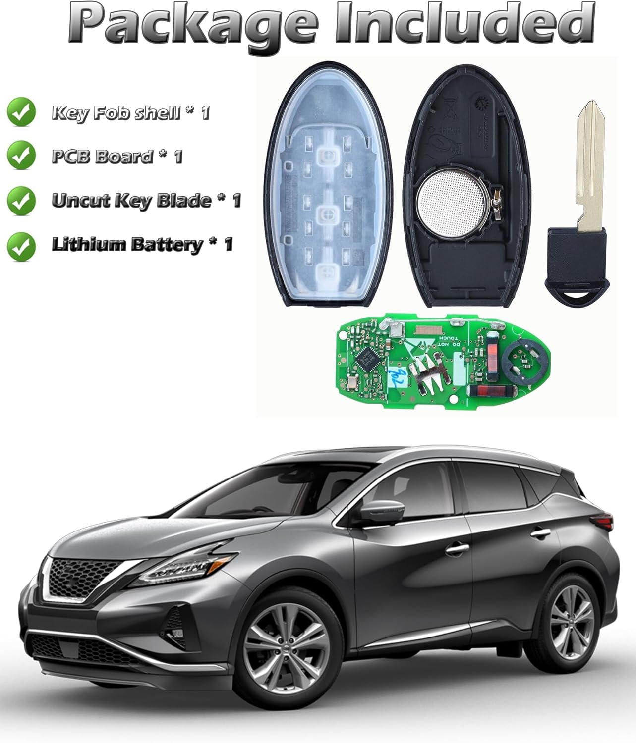 Smart Key Fob for Nissan Pathfinder 2019-2021, Alliskeys Proximity Keyless Entry Remote Control Key Fob Replacement Compatible with Nissan Pathfinder Frontier 2019-2021 KR5TXN7 285E3-9UF1B S180144902
