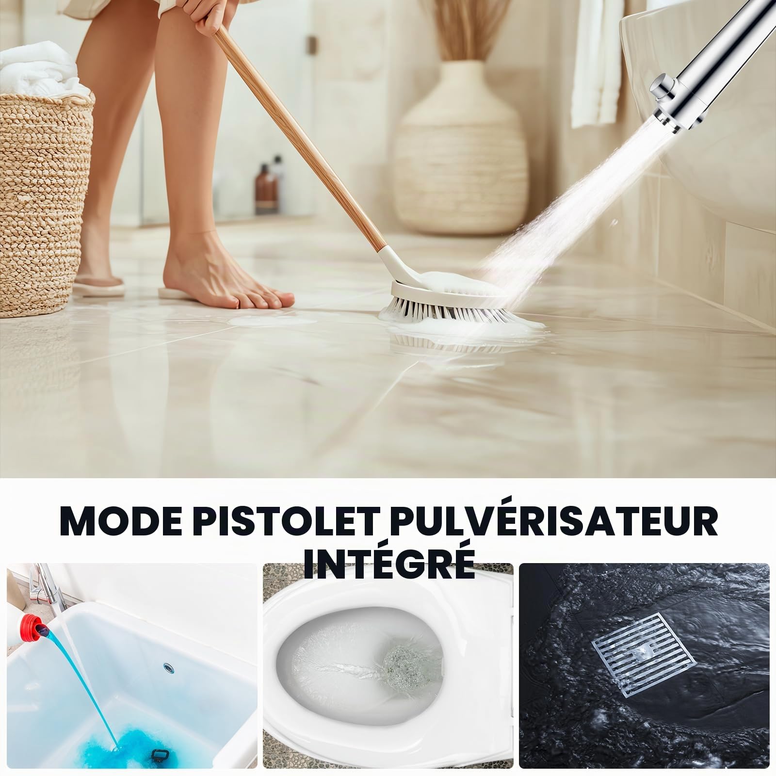 Pommeau de Douche Anti Calcaire avec 15 Étapes Filtre et Tuyau 2M Pomme de Douche Économie D'eau Haute Pression Douchette Douche Salle de Bain Filtrant avec 3+1 Types de Jets et Bouton D'arrêt(Argent)
