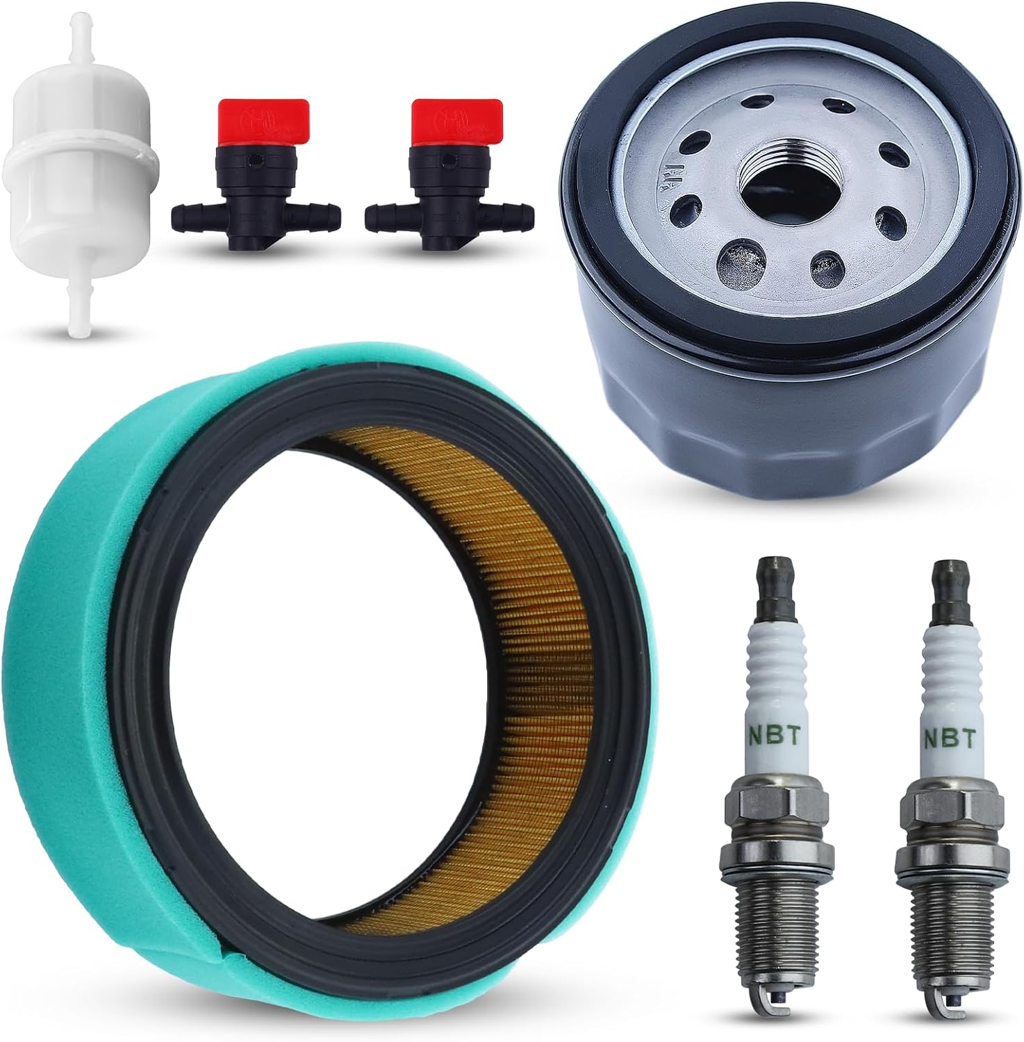 24-083-03-S Air Filter + 52 050 02-S Oil Filter for Kohler CH18-CH25 CV18-CV25 CH730-CH740 CV675-CV740 Engine Parts with Fuel Filter Spark Plug