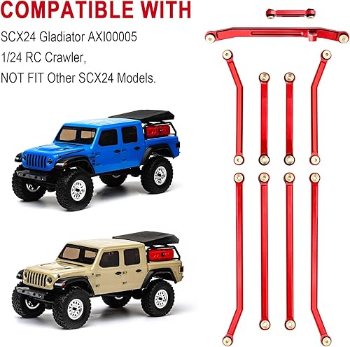 Miniatura 3 de HobbyPark Juego de eslabones de alta holgura Actualizaciones de amarre de barra de dirección para Axial SCX24 Gladiator AXI00005 Actualizaciones 124