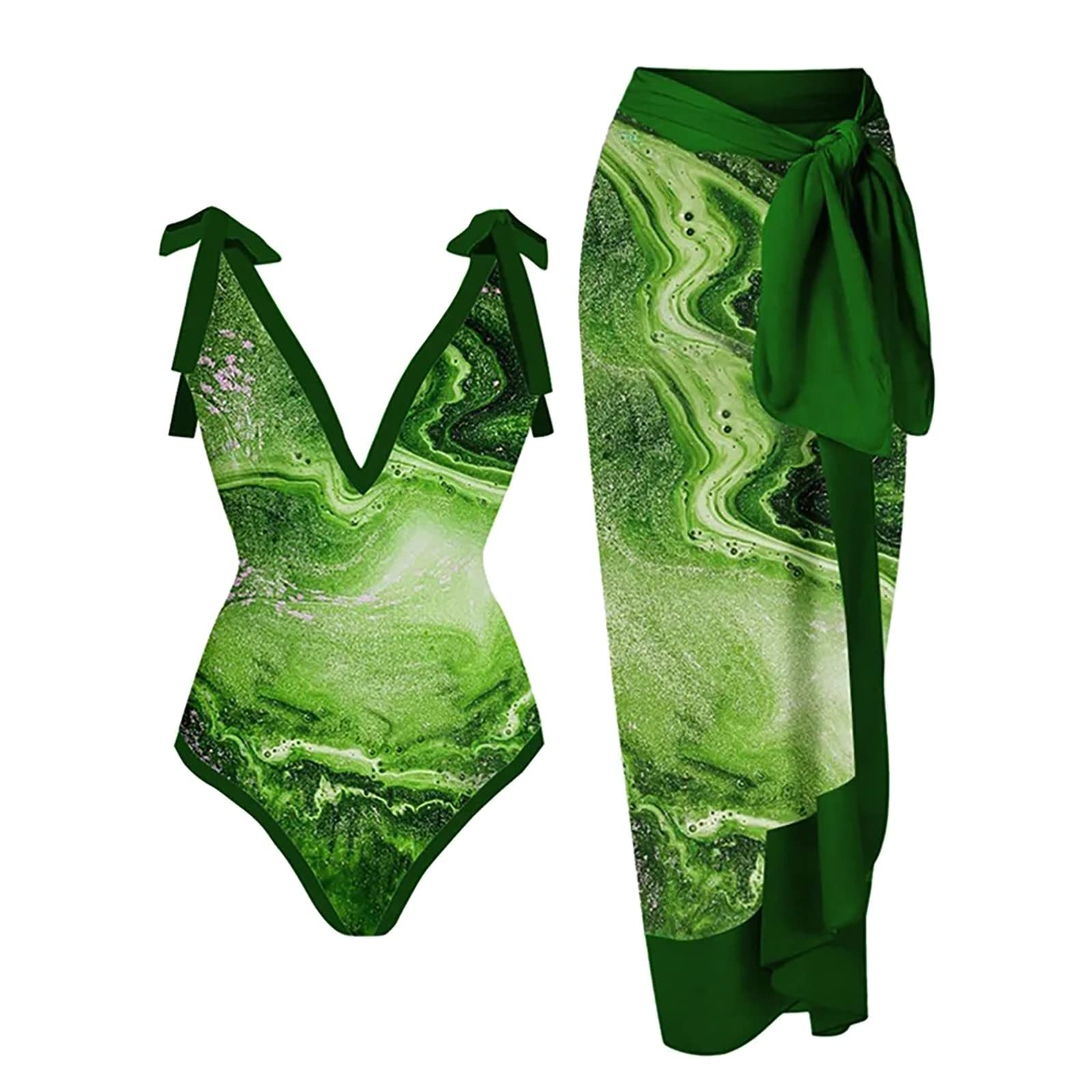 uxxnjfg Bañador Natacion Conjunto Mujer Vestir Dos Piezas Verano Sexy Reductores Barriga Swimsuit Estampado Flores Bañador Deportivo Brasileño Bañadores con Relleno Playa Arena Beachwear